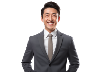 portrait of happy and joyful asian businessman