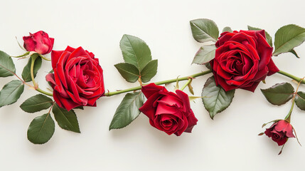 Red roses on isolated background