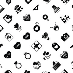 Vector Pattern with Valentine's Day, Seamless Background.