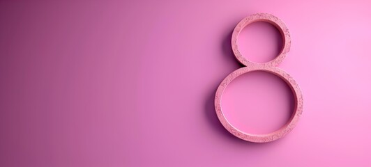 Obraz premium number 8 pink background