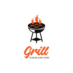 Grill Icon Logo Design Template