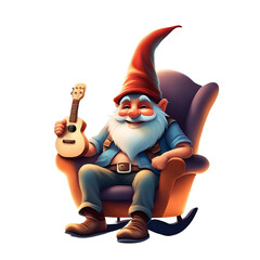 A Father's Day Gnome as a rockstar dad