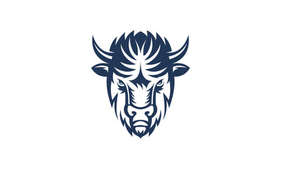 vector of bison animal logo