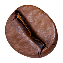 Naklejka premium Premium Single Coffee Bean Isolated on White Background - High-Quality Stock Photo for Coffee, Beverage, and Food Projects