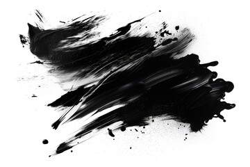 Black paint  brush stroke background graphic isolated on a white background, stock illustration image