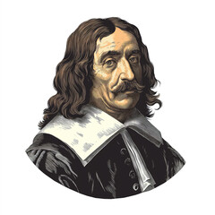 Antique illustration of Rene Descartes