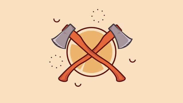 axe animation icon video , ax looping motion graphic design video template