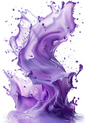 frothing lavender purple foam splash erupting frozen in an abstract futuristic 3d texture isolated on a transparent background