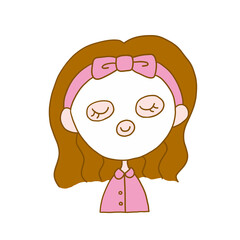 パックをする女性