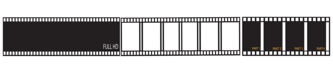 Film strip collection. Vector Isolate on white background.