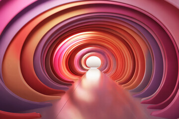 abstract background of tunnel and path in red and yellow and magenta colors