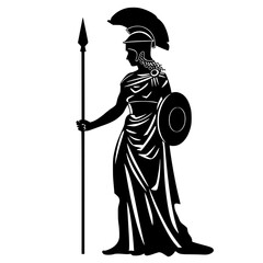Athena goddess of war logo icon Generative AI