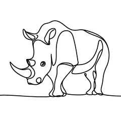Fototapeta premium Rhinoceros in line drawing style