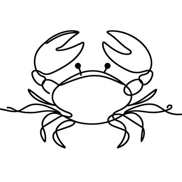 recommend clip art: Crab in a line drawing style