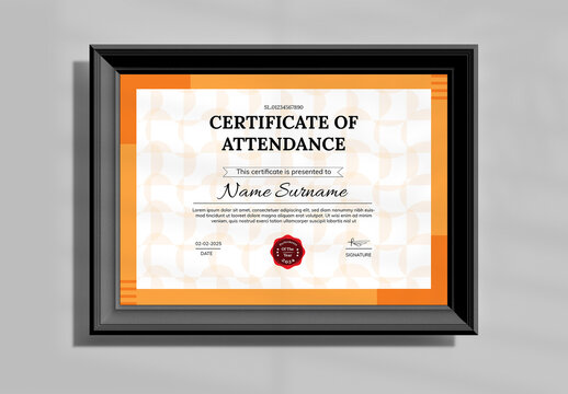 Creative Design Layout  With  Certificate Of Attendence