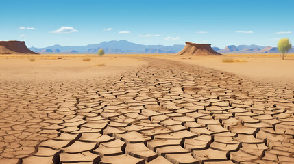 Seamless broken barren drought crack background texture