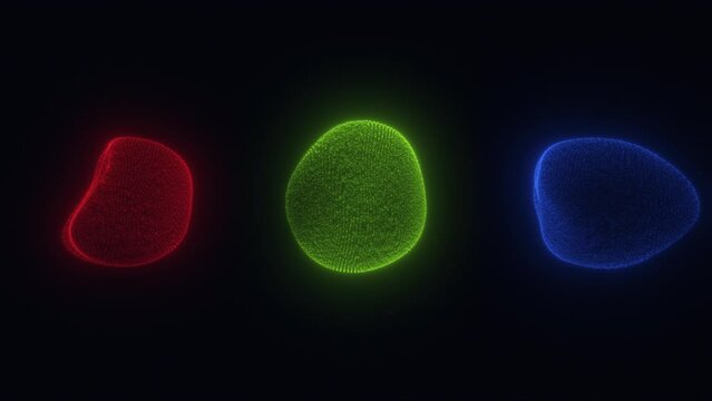 3 spheres consisting of rgb colors: red, green and blue