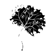 Naklejka premium Hand drawn black leaves. Vintage leaf, great design for any purposes.
