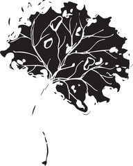 Hand drawn black leaves. Vintage leaf, great design for any purposes.