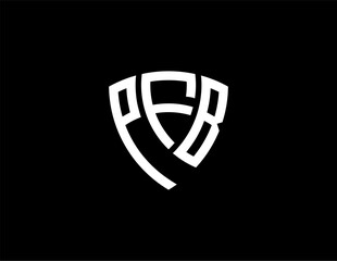 PFB creative letter shield logo design vector icon illustration