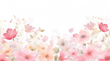 Obraz na płótnie Canvas Empty flower frame with copy space for design of greeting card or invitation