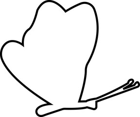 Butterflies silhouette black drawing line icon. Flaying butterflies vector isolated on transparent background. Use for graphic design, beauty, web and mobile app. Glowworm fireflies Hand drawn element