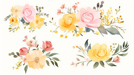 Obraz na płótnie Canvas Empty flower frame with copy space for design of greeting card or invitation