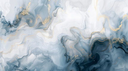 Obraz premium abstract background, white blue marble with gold glitter veins, stone texture