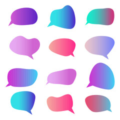 Vector hand drawn gradient speech bubble collection