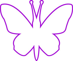 Butterflies silhouette colorful drawing line icon. Flaying butterflies vector isolated on transparent background Use for graphic design beauty web and mobile app. Glowworm fireflies Hand drawn element