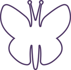 Butterflies silhouette colorful drawing line icon. Flaying butterflies vector isolated on transparent background Use for graphic design beauty web and mobile app. Glowworm fireflies Hand drawn element