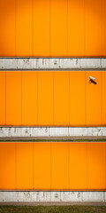 Collection of images with orange color industrial warehouse wall