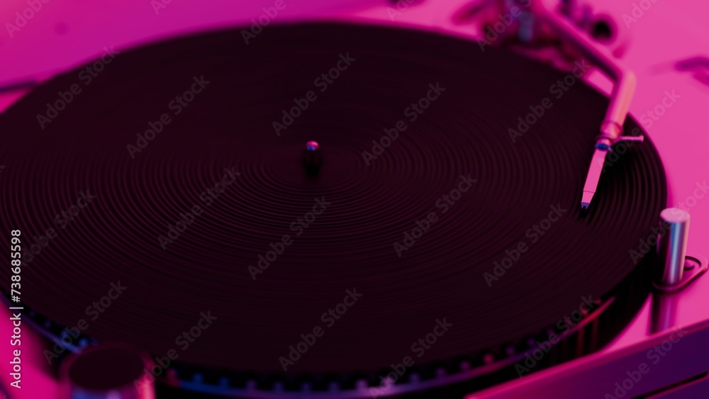 Aufkleber this 3d illustration showcases a vinyl record player with vibrant colors, adding a modern and colorf