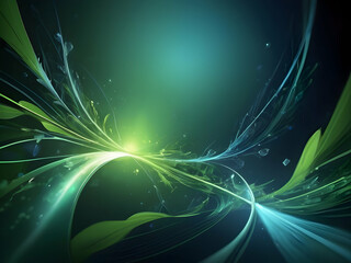 background image with modern technology style green and blue colors with the influence of nature and health