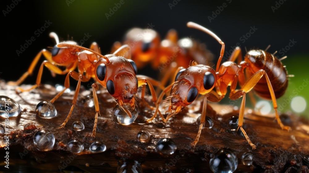 Wall mural amazing ants carry fruit heavier than their bodie UHD WALLPAPER - Wall murals