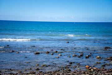 Meloneras Coast and Promenade on Gran Canaria near Maspalomas Spain.