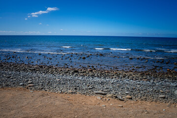 Meloneras Coast and Promenade on Gran Canaria near Maspalomas Spain.