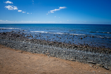 Meloneras Coast and Promenade on Gran Canaria near Maspalomas Spain.