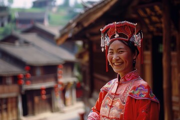 Fototapeta premium chinese woman in traditional costume