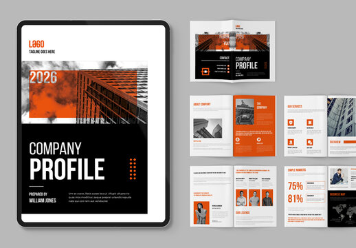 Company Profile With Orange Accent
