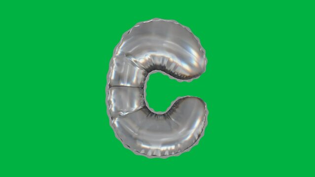 3D Balloon Letter C 4K animation in Diamond Glass Texture