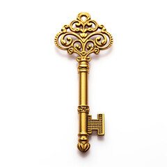 Golden key. isolated on white background