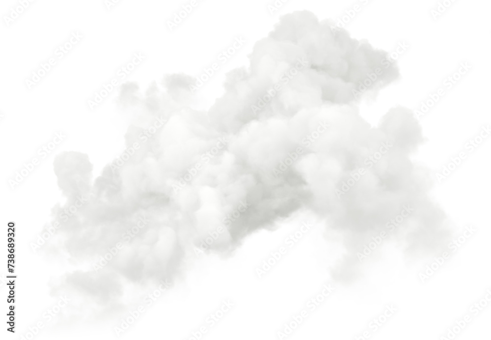 Aufkleber spectacular white cloud formation realistic on transparent background 3d rendering png file