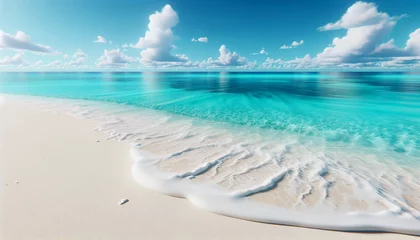 Fotobehang 青い海と白い砂浜 © yu_photo