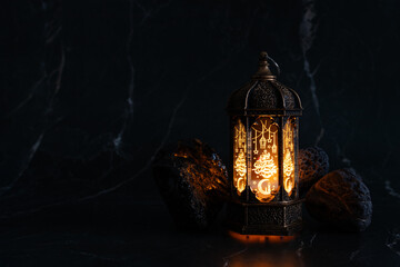Ramadan lanternwith stones, religious symbol, Islamic culture