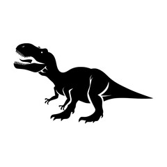 Obraz na płótnie Canvas T-Rex black icon on white background.