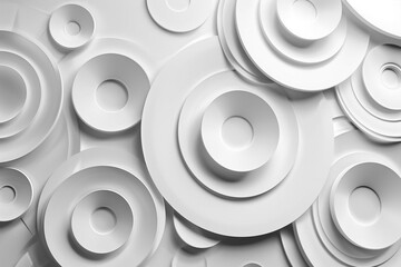 Abstract paper circle design silver background texture.