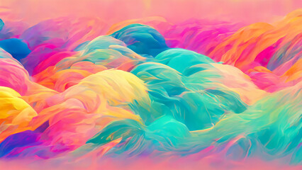 Beautiful Abstract 3D Background with Smooth Silky Shapes different colors