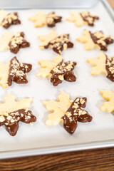 Making Cutout Sugar Cookies, Chocolate-Dipped, Hazelnut-Sprinkled