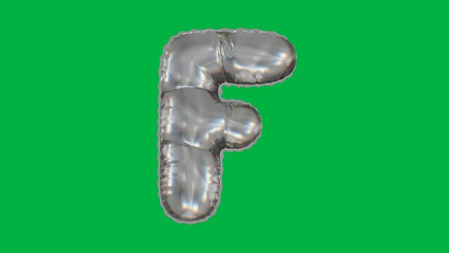 3D Balloon Letter F 4K animation in Diamond Glass Texture